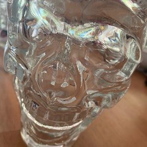 2 Halloween Glass Mugs stein Pirate Skull face 32oz Heavy Decoration Party